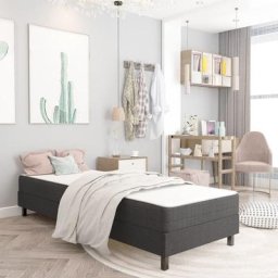 80 x 200 cm Lit adulte 1 personne - Sommier tapissier Gris Tissu 80 x 200 cm - élégant chambre94907