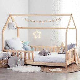 Lit cabane enfant 90 x 190 cm Sans matelas