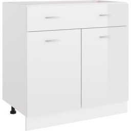Vidaxl - Armoire de plancher Blanc brillant 80x46x81,5 cm Aggloméré High gloss white