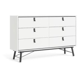 Rye Commode large 6 tiroirs, blanc mat.