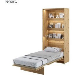 Lenart Lit escamotable bed concept 03 90x200 vertical chêne artisanal