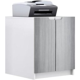 Vladon - Commode d'imprimante armoire à dossiers Logan blanc mat - haute brillance - Façades en