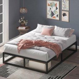 Joseph Lit 160x200 cm cadre en métal noir Hauteur 25,5 cm - Noir - Zinus