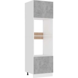 Armoire à micro-ondes Gris béton 60x57x207 cm Aggloméré Vidaxl Concrete grey
