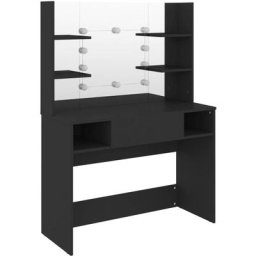 Table de maquillage avec éclairage led 100x40x135 cm mdf Noir Vidaxl Noir