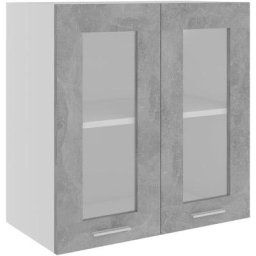 Armoire en verre suspendue Gris béton 60x31x60 cm Aggloméré Vidaxl Concrete grey