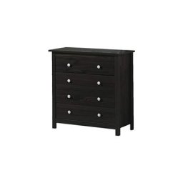 Commode 4 tiroirs, pin massif , couleur wengue , mesure 78,5x75x35 cm (hauteur-largeur-profondeur)