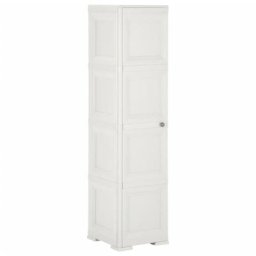 Armoire plastique 40x43x164 cm design de bois blanc angora Vidaxl Blanc