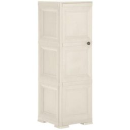 Armoire plastique 40x43x125 cm design bois glace à la vanille vidaXL - Crème