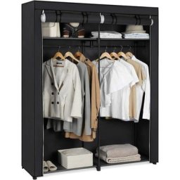 Armoire de Rangement, Penderie Portable avec Barre de Suspension, Porte-vêtements Pliable,