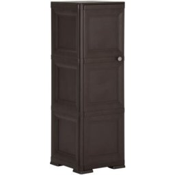 Armoire en plastique 40x43x125 cm Design de bois Marron Vidaxl Marron