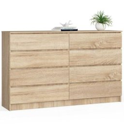 Grande Commode pour le salon Akord K160 Chêne Sonoma 160 cm 8 tiroirs façade Chêne Sonoma 160x40x99