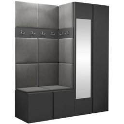 Ensemble entrée Hartford 278, Manila 16, 186x158x46cm, Miroir, Graphite, Stratifié, Tapisserie,
