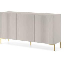 Lammelo - Commode à trois portes - 140 cm - gris-beige - Selsey