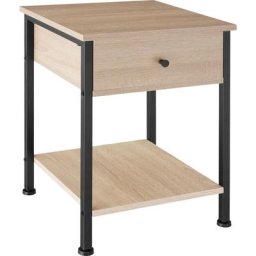 Table de chevet Bradford 40x40x55,5cm - table de chevet avec tiroir, table de chambre à coucher,