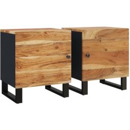 Tables de chevet 2 pcs 40x33x46 cm Bois d'acacia massif Vidaxl n/a