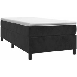 Sommier à ressorts de lit Noir 100x200 cm Velours Vidaxl Black