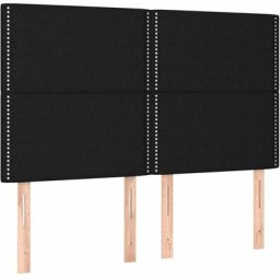 Têtes de lit 4 pcs Noir 72x5x78/88 cm Tissu Vidaxl Black