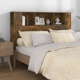 Tête de lit | Armoire de tête de lit Chêne fumé 140x18,5x104,5 cm 60842 - Brun