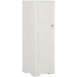Armoire plastique 40x43x125 cm design de bois blanc angora Vidaxl Blanc