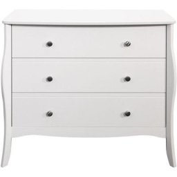 Ebuy24 - Baroque Commode à 3 tiroirs, en blanc, largeur 96,5 cm, hauteur 80 cm. - Blanc