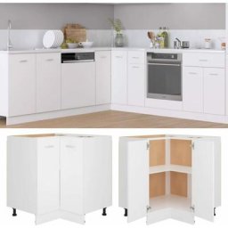 Meuble bas haut de Cuisine - Moderne Armoire plancher d'angle Blanc 75,5x75,5x80,5 cm Aggloméré