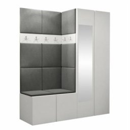 Ensemble entrée Hartford 278, Manila 16, 186x158x46cm, Miroir, Blanc, Stratifié, Tapisserie, Mural,