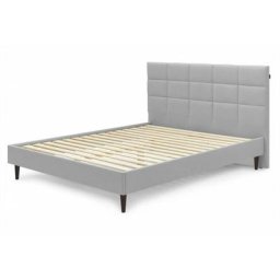 Lit BOBOCHIC XS - Lit 140x190 cm CARRE avec lattes massives pieds bois wengé 140x190 Gris - Gris