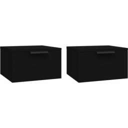 Tables de chevet murales 2 pcs noir 34x30x20 cm Vidaxl Black