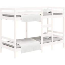 Lit superposé Blanc 90x200 cm Bois de pin massif Vidaxl White