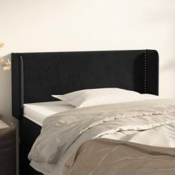 Tête de lit avec oreilles | Armoire de tête de lit Noir 93x16x78/88 cm Velours 39798