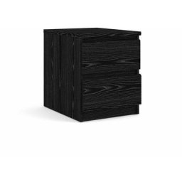 Ebuy24 - Nada Table de chevet à 2 tiroirs, en frêne, noir. - Noir