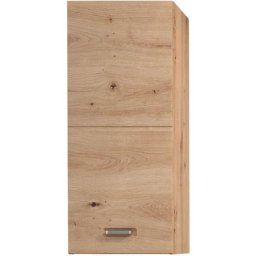 Geo Armoire murale de rangement pour salle de bain, 1 porte, imitation chêne. - Naturelle