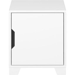 Loke Table de chevet avec 1 porte, blanc laqué. - Blanc