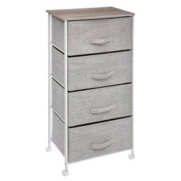 Rangement - 4 tiroirs à roulettes - Gris clair - Livraison gratuite - Gris