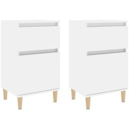 Tables de chevet 2 pcs blanc brillant 40x35x70 cm Vidaxl High gloss white