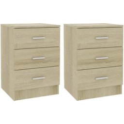 Tables de chevet 2 pcs Chêne Sonoma 38 x 35 x 56 cm Aggloméré Vidaxl Chêne sonoma