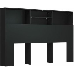 Armoire de tête de lit Noir 160x19x103,5 cm vidaXL - Black