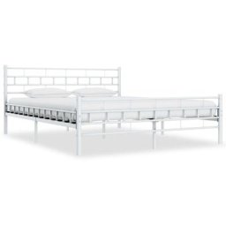 Cadre de lit Blanc Métal 160 x 200 cm Vidaxl White