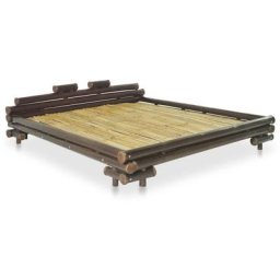 Cadre de lit Marron foncé Bambou 160 x 200 cm Vidaxl Dark brown