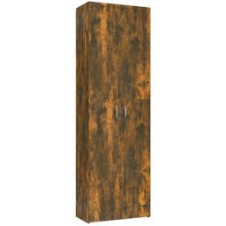 Armoire de bureau Chêne fumé 60x32x190 cm Bois d'ingénierie Vidaxl Chêne fumé
