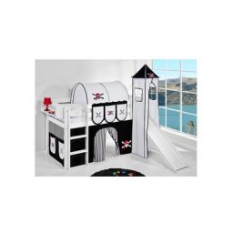 Lit mi-haut jupiter avec toboggan - 90 x 200 - Pirates