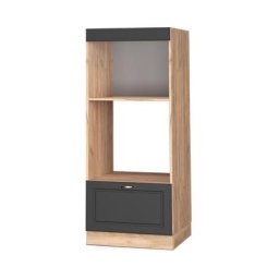 Meuble micro-ondes Fame-Line 60 cm chêne/anthracite style rustique Vicco