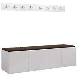 Mobilier1 - Ensemble entrée Hartford 276, Manila 04, 168x46cm, Marron, Blanc, Tapisserie,