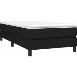 Sommier à ressorts de lit Noir 90x200 cm Tissu Vidaxl Black