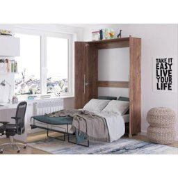 Lit escamotable teddy 120x200cm vertical tabac artisanal