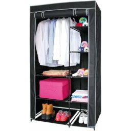 Penderie de 5 étagères - Noir - l 88 x l 45 x h 160 cm. - Livraison gratuite - Noir