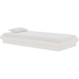 Cadre de lit blanc bois massif 90x190 cm simple Vidaxl White