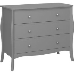 Baroque Commode à 3 tiroirs, gris. - Grise