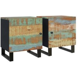 Tables de chevet 2 pcs 40x33x46 cm Bois massif de récupération Vidaxl n/a